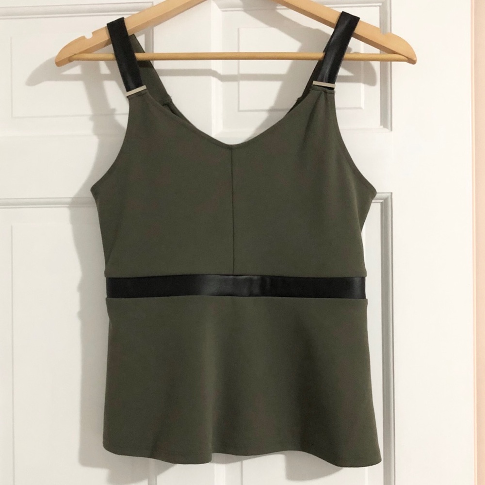 Dynamite Peplum Top w/ Leather Straps